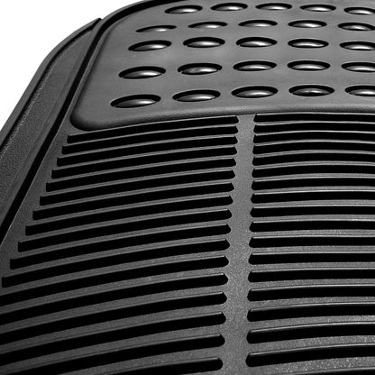 FH Group Automotive Floor Mats Solid ClimaProof for all weather protection Universal Fit Trimmable Heavy Duty fits most Cars, SUVs, and Trucks, 3pc Full Set Black