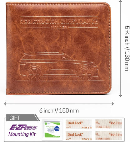 CANOPUS Car Registration and Insurance Holder, Magnetic Closure, Embossed Card Document Holder, Vehicle Glove Box Organizer, Wallet for Auto, SUV, Motorcycle, Truck, Waterproof, Car Model