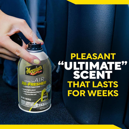 Meguiar’s Whole Car Air Refresher Odor Eliminator, Summer Breeze, 2 Oz— Car Air Freshener For Commuters, Detailers; Mist Refreshes Cabin For Sedan, Suv, Truck, Van