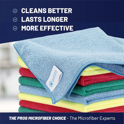 Microfiber Wholesale MW Pro 16x16 Auto Detailing Towels - Plush Car Drying Cloths for Wax Removal, Interiors & Body Shops - Scratch Free (Black, 12-Pack)