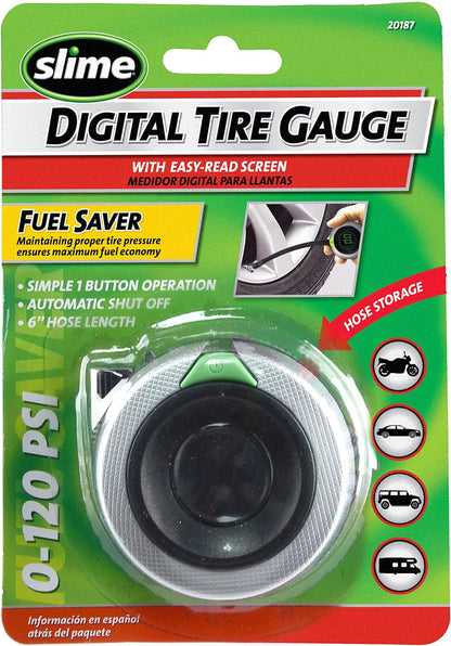 Slime 20049 Tire Pressure Gauge, Large Face Dial Analogue Gauge, 5-60 PSI