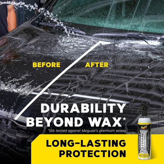 Meguiar's Ultimate Ceramic Coating - Ultra-Durable Cutting-Edge Ceramic Protection with Excellent Water Beading While also increasing gloss, Slickness, and Concealing Minor Paint Defects - 8oz Spray
