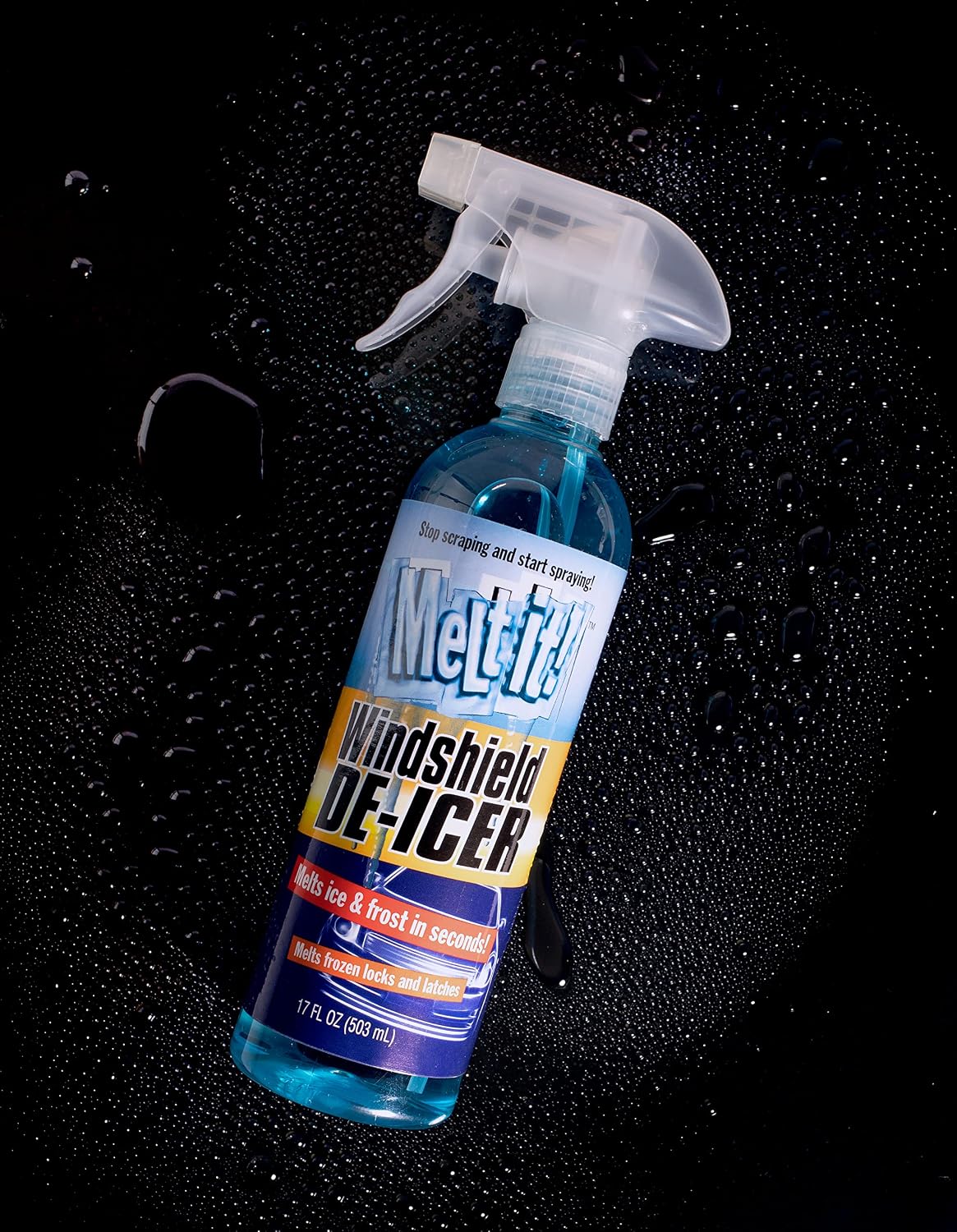 E·Z·R Windshield De-Icer. Melt it! Instantly Melts Ice & Winter Frost For Car Windshields, Windows, Mirrors, Key Locks, & Latches, Snow Melting Defrost Liquid For Car Window Cleaner, 17 Fl Oz, 2-Pack