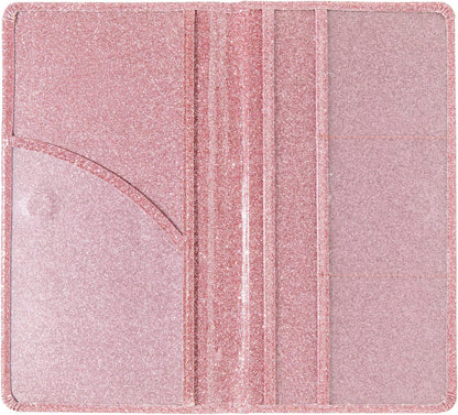 Car Registration and Insurance Holder Registration and Insurance Card Holder Car Essentials for Women Car Insurance and Registration Card Holder Men Pink Car Essentials (Bling Pink)