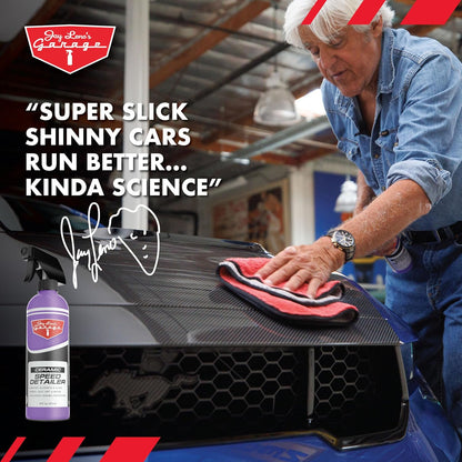 Jay Leno’s Garage Ceramic Speed Detailer Spray Quick Car Detailer for Cars Trucks Motorcycles and Watercraft Enhances Gloss Slickness Hydrophobic Protection Boosts Ceramic Coatings (16 OZ)