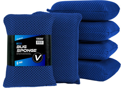 VIKING Mesh Bug Sponge, Car Wash Sponge for Cleaning Bugs and Tar, Colors Vary, 4 inch by 6 inch, 1 Pack