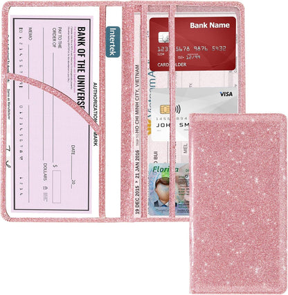 Car Registration and Insurance Holder Registration and Insurance Card Holder Car Essentials for Women Car Insurance and Registration Card Holder Men Pink Car Essentials (Bling Pink)