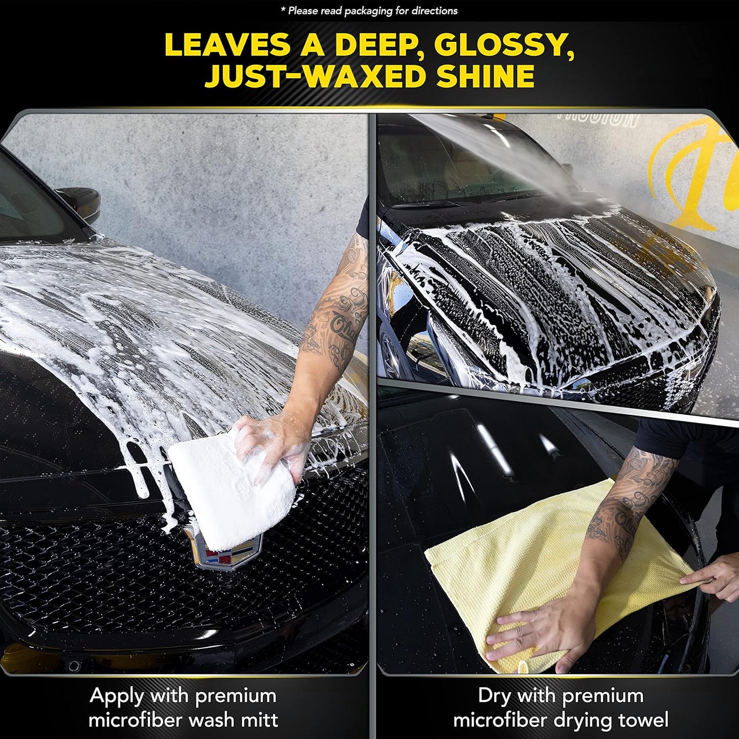 Meguiar's Ultimate Wash and Wax, Car Wash Soap and Wax Cleans & Shines in One Step, Shine & Protect with an Enhanced pH Balanced Car Paint Cleaner, 1 Gallon