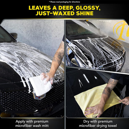 Meguiar's Ultimate Wash and Wax, Car Wash Soap and Wax Cleans & Shines in One Step, Shine & Protect with an Enhanced pH Balanced Car Paint Cleaner, 1 Gallon