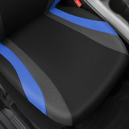 CAR PASS Line Rider Sporty Front Seat Covers,Gray Car Seat Covers Two Front Seats Only, Airbag Compatible,Universal Fit Sedans,Cars,Vans,SUV,Truck(Black and Gray)