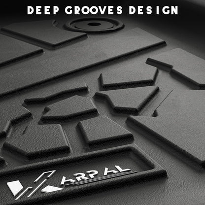 KARPAL Floor Mats for 2007-2013 Chevy Silverado & GMC Sierra 1500 Crew Cab / 2007-2014 2500/3500 HD(Footwell Coverage), All-Weather TPE Custom Fit Floor Liners Car Accessories