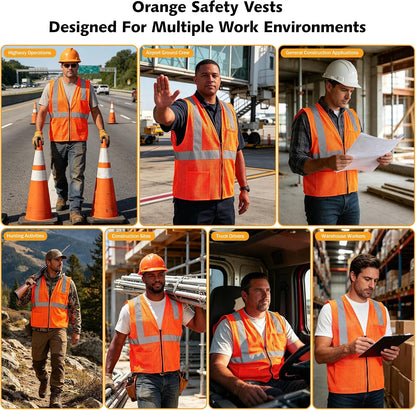 AYKRM 2 Pocket Mesh High Visibility Reflective Safety Vest for men & Women ANSI/ISEA 107 Standards
