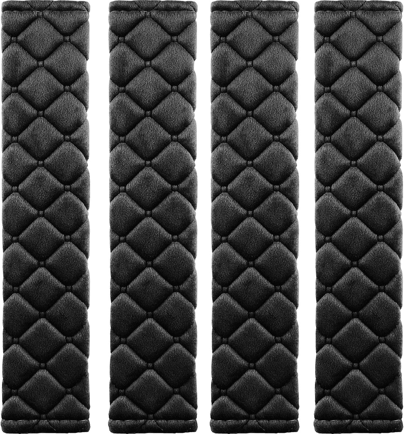 4 Pack Universal Car Seat Belt Pads, Adult Seat Belt Shoulder Strap Covers Harness Pad for Car/Bag,Soft Comfort Helps Protect You Neck Shoulder from The Seat Belt Rubbing（Black）