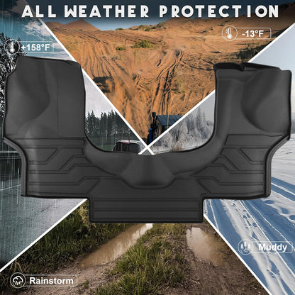 KARPAL Floor Mats for 2007-2013 Chevy Silverado & GMC Sierra 1500 Crew Cab / 2007-2014 2500/3500 HD(Footwell Coverage), All-Weather TPE Custom Fit Floor Liners Car Accessories