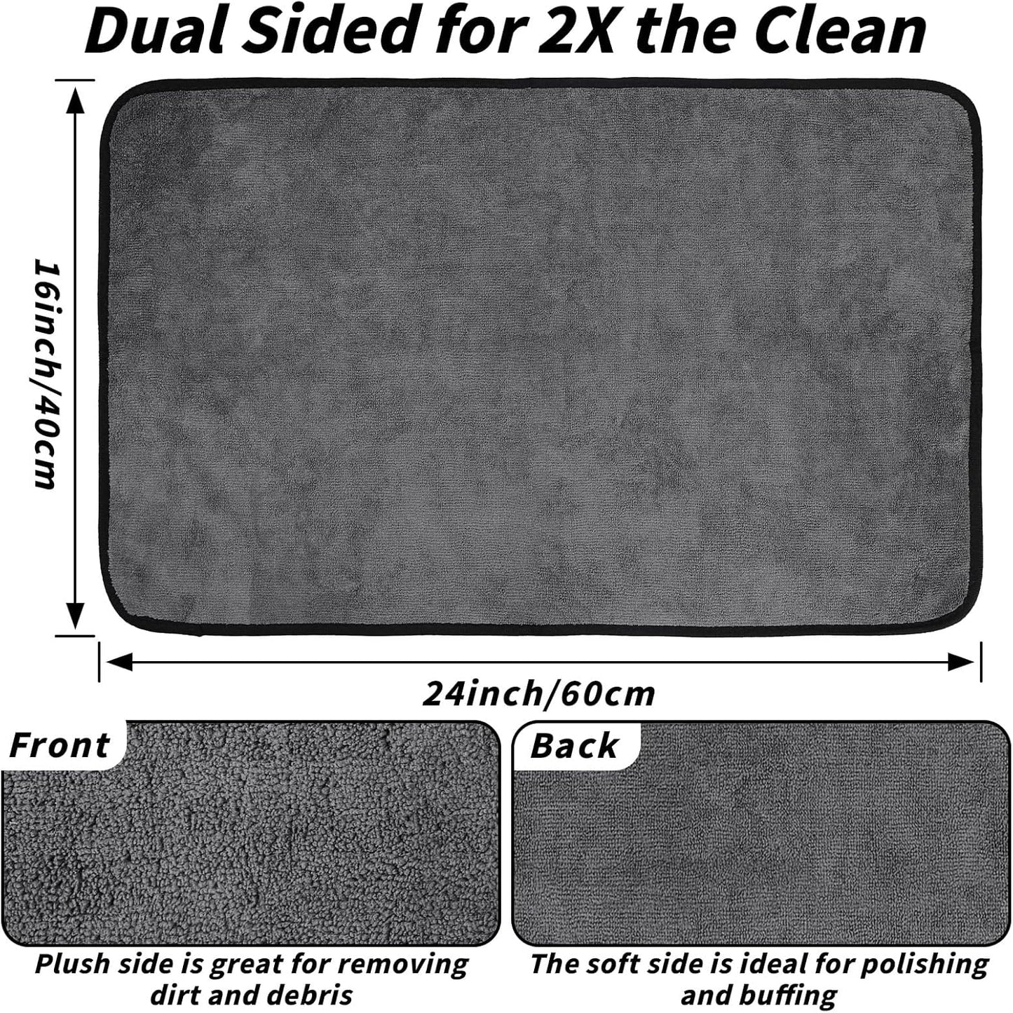 6PCS Microfiber Towels for Cars 36x25 Inch Microfiber Cleaning Cloths Bulk Soft Car Detailng Towel Cloths 450 GSM Detailing Buffing Quick Drying Towel Polishing Waxing Auto Detailing Towel Cloth