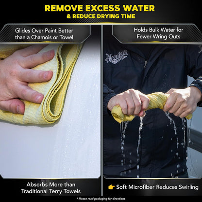 Meguiar's Water Magnet Microfiber Drying Towel, Premium Car Wash Microfiber Towel that’s Super Plush, Water Absorbent & Scratch-Free Big Microfiber Towels for Cars, 1 Pack