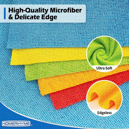 Microfiber Cleaning Cloth, 100 Pack Cleaning Rags Microfiber Towel Bulk Absorbent Lint-Free Wash Cloths, All-Purpose Shop Towels for Cars, Automotive, Garage, Home & Kitchen 11.5"*11.5"