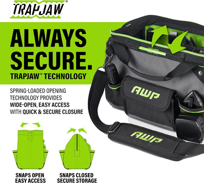 AWP Tool Bags, Premium Tool Bag, Black, Durable Tool Tote, for Professionals and Contractors