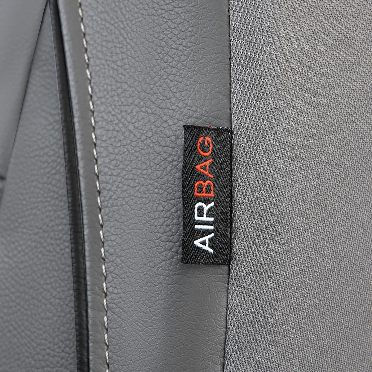 CAR PASS Universal FIT Piping Leather Two Front Seat Covers, Waterproof Faux Leather for SUV Sedan Van Truck, Airbag Compatible,Reserved Opening Holes for Headrest Covers. (Black red)