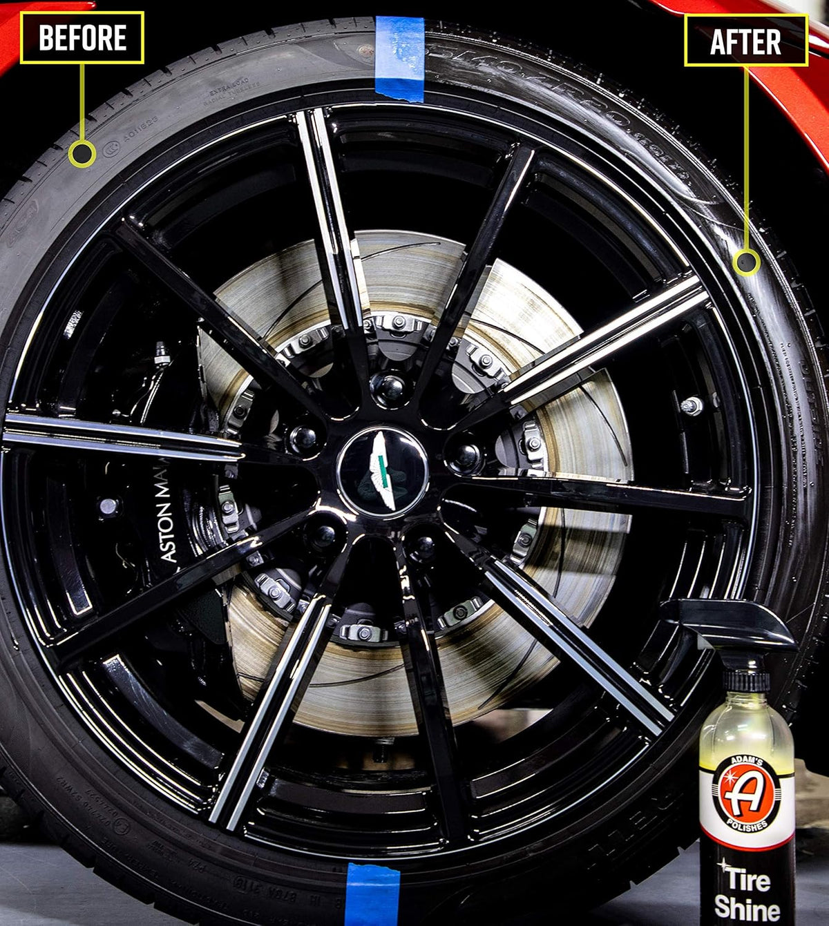 Adam's Tire Shine 16oz - Tire Dressing Spray with Added SIO2 for Rubber Protection, Gives A Glossy Wet Look & No Sling