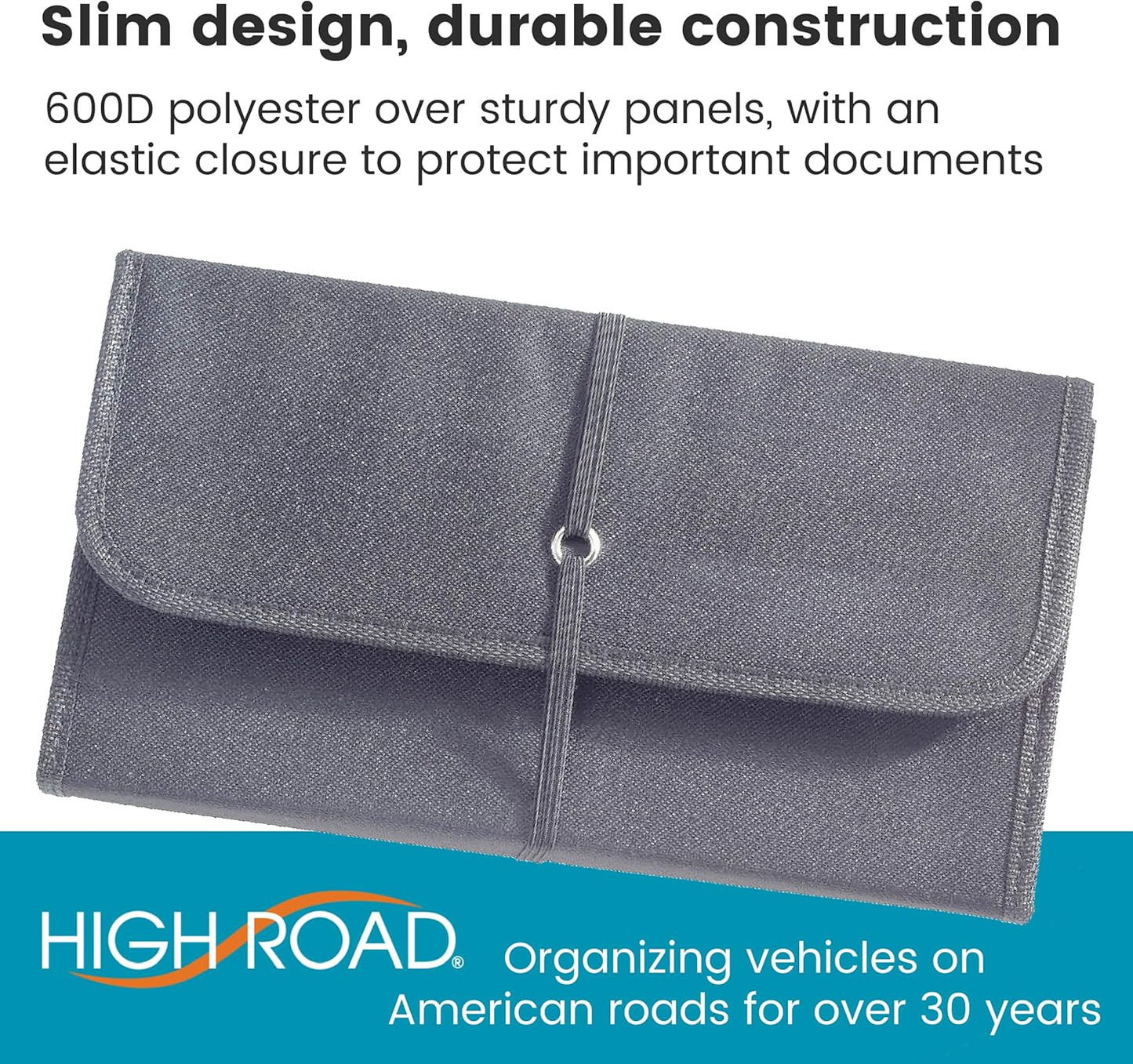 High Road Glove Box Organizer - Insurance and Registration Holder for Car Documents and Paperwork - Expandable Front Seat Organizer with Card Pockets
