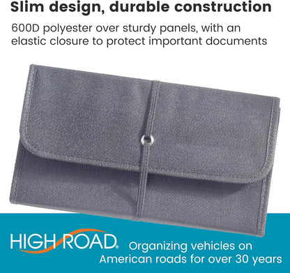 High Road Glove Box Organizer - Insurance and Registration Holder for Car Documents and Paperwork - Expandable Front Seat Organizer with Card Pockets