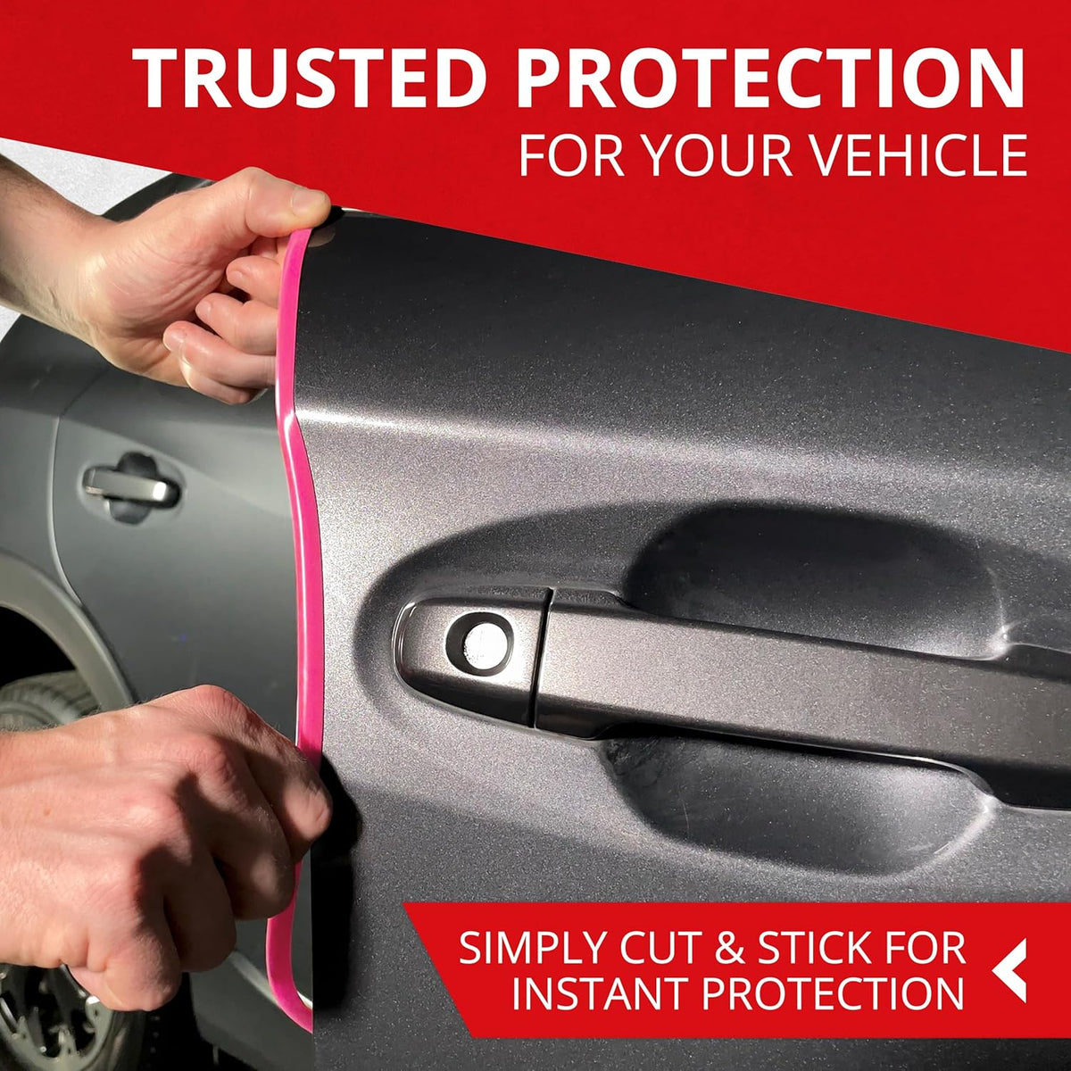 All-Fit Automotive Car Door Edge Protector – Universal DIY Edge Trim to Prevent Scratches & Dings – Flexible Adhesive Molding Trim for Cars, Trucks & SUVs (10 Ft - Black)