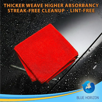 Orange Large Microfiber Cleaning Towels, 36-Pack Dual-Sided Ultra Soft Plush Washcloth, Professional Grade Premium Microfiber Detailing Cloths, Car, Household and Commercial (Orange, 16" x 16")