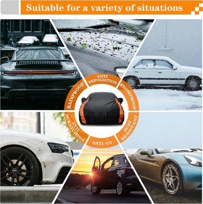 in Full Exterior Sedan Waterproof Car Cover All Weather, Waterproof,UV Resistant, Dustproof, and Snowproof Fit Toyota Camry,Tesla Model 3,Honda Accord,Nissan Altima,Kia K5 etc.Size A4