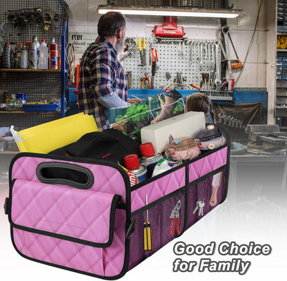 Deosk Car Trunk Organizer for SUV, Car Organizers and Storage with Reinforced Handles, Car Accessories for Women/Men 50LWaterproof Polyester Trunk Organizer, Black