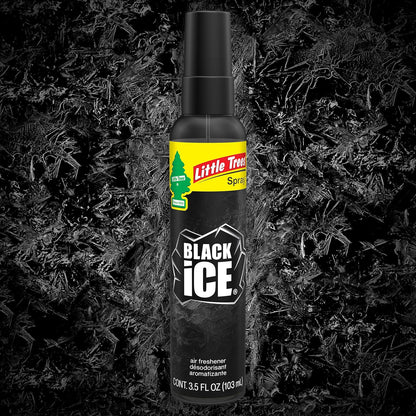 LITTLE TREES Car Air Freshener | Spray Provides a Long-Lasting Scent for Auto or Home | On-the-go Freshness | Black Ice, 6 Air Fresheners