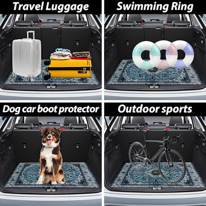 Universal Car Trunk Mat 29" x 39",Purple Colorful Flowers All Weather Trunk Protection Cargo Liner, Durable Cargo Mat Rear Trunk Liner,Stylish Vehicle Interior Accessories Suitable for Most Car Models