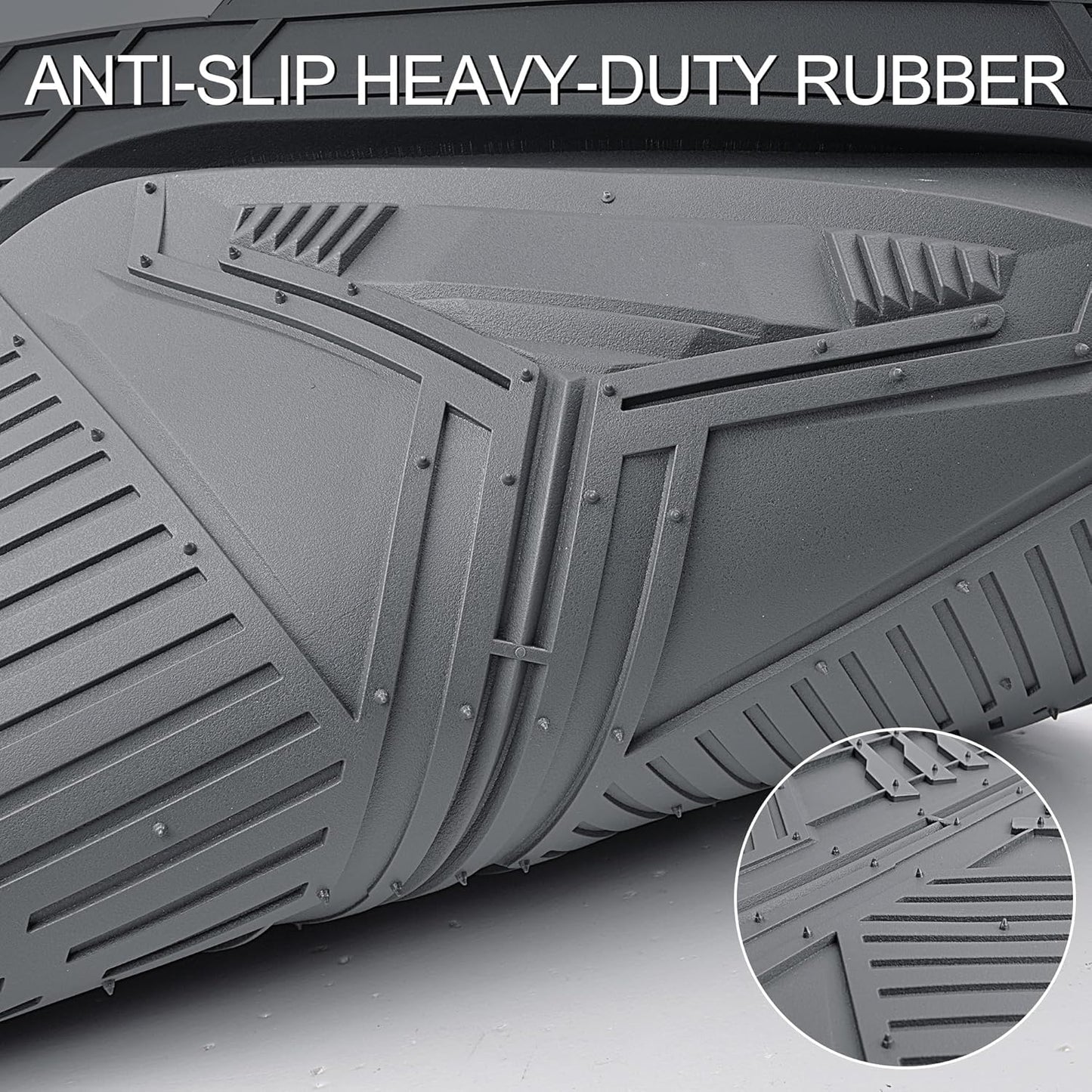 CAR PASS Heavy Duty Rubber Car Mats with Cargo Liner, Deep-Dish Car Floor Mats and Trunk Mat All Weather, Universal Trim-to-Fit for SUVs Trucks Sedans, Waterproof Anti-Slip, Trimmable V12 Black