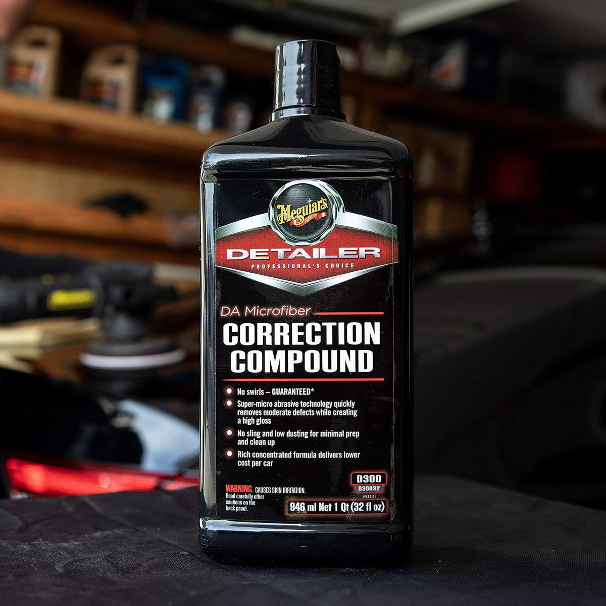 Meguiar's DA Microfiber Correction Compound D30032 - Pro Car Scratch Remover, for Use with a DA Polisher and Microfiber Cutting Disc, Remove Swirls, Scratches, Water Spots, and Oxidation, 32 Oz