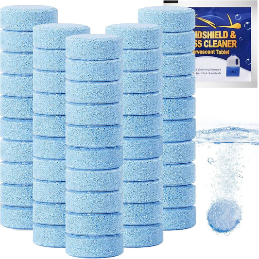 100 Pieces Car windshield washer fluid Concentrated Clean Tablets, Windshield Wiper Fluid (Winter: Use With De-icer or Methanol)