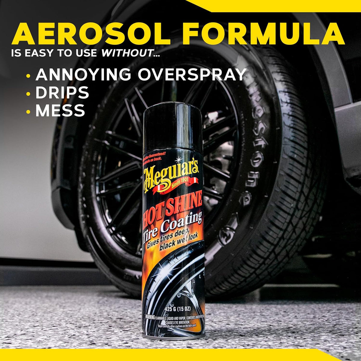 Meguiar's G13815 Hot Shine High Gloss Tire Coating - 15 Oz Spray Can (Pack of 5)