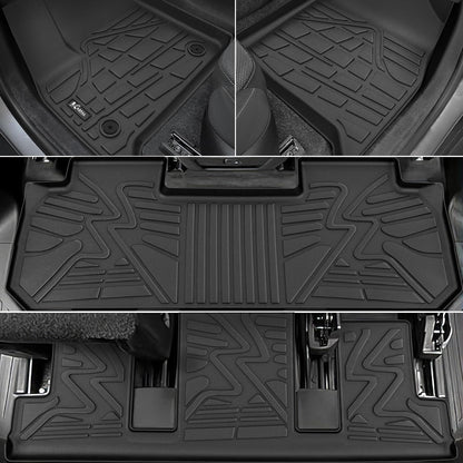 KARPAL Floor Mats for 2007-2013 Chevy Silverado & GMC Sierra 1500 Crew Cab / 2007-2014 2500/3500 HD(Footwell Coverage), All-Weather TPE Custom Fit Floor Liners Car Accessories