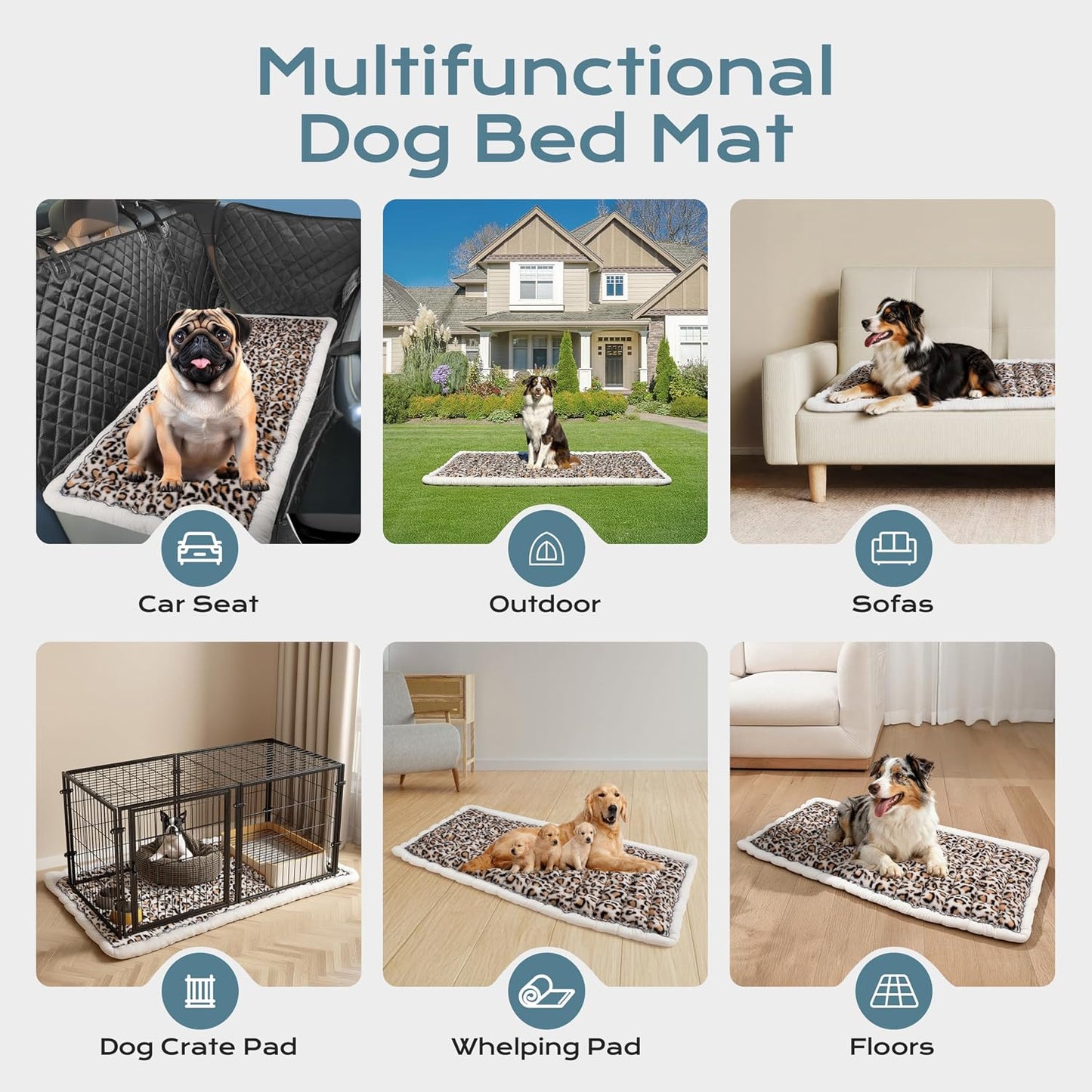 Backseat Dog Bed Mat for Car, Dog Car Seat Cover for Back Seat, Pet Car Blanket Soft and Comfortable, Bottom Non-Slip, Washable Travel Pet Mat for Cars Trucks and SUVs