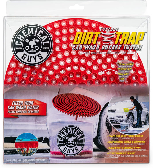 Chemical Guys DIRTTRAP02 Cyclone Dirt Trap Car Wash Bucket Insert Car Wash Filter Removes Dirt and Debris While You Wash (Red) 12" Diameter Great for Washing Cars, Trucks, SUVs, RVs & More