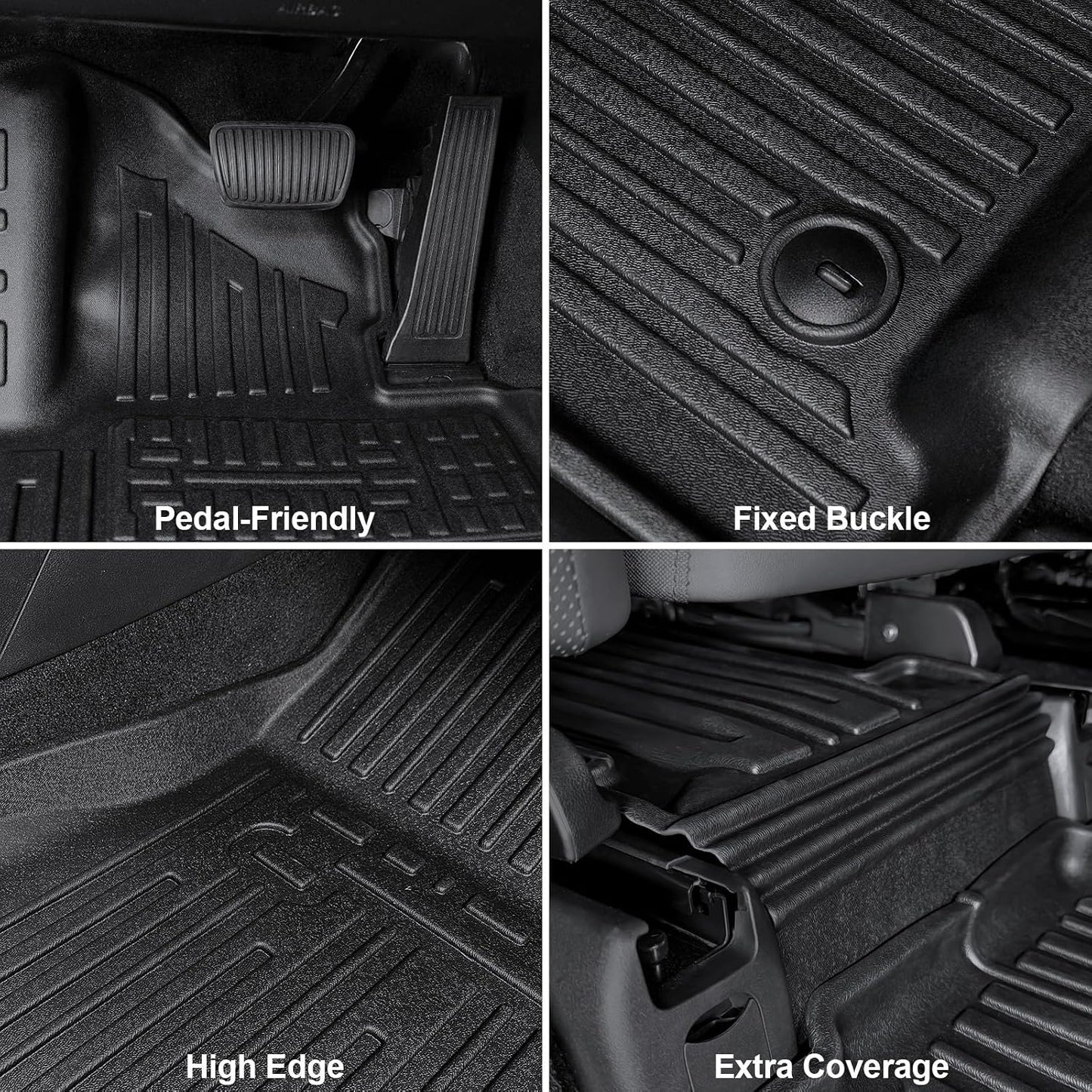 Floor Mats for Hyundai Elantra Gas 2021-2026, All Weather Floor Mats Trunk Cargo Liner and Door Sill Guards Accessories, Full Coverage Set (Not fit Hybrid Models)