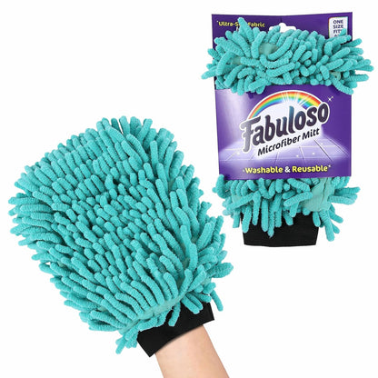 Fabuloso Microfiber Cleaning Mitt Glove, Lint-Free Scratch-Free Dusting and Washing for Furniture, Blinds, Baseboards, Shelves and Car Interior, One Size Fits All, Purple, 1 Count