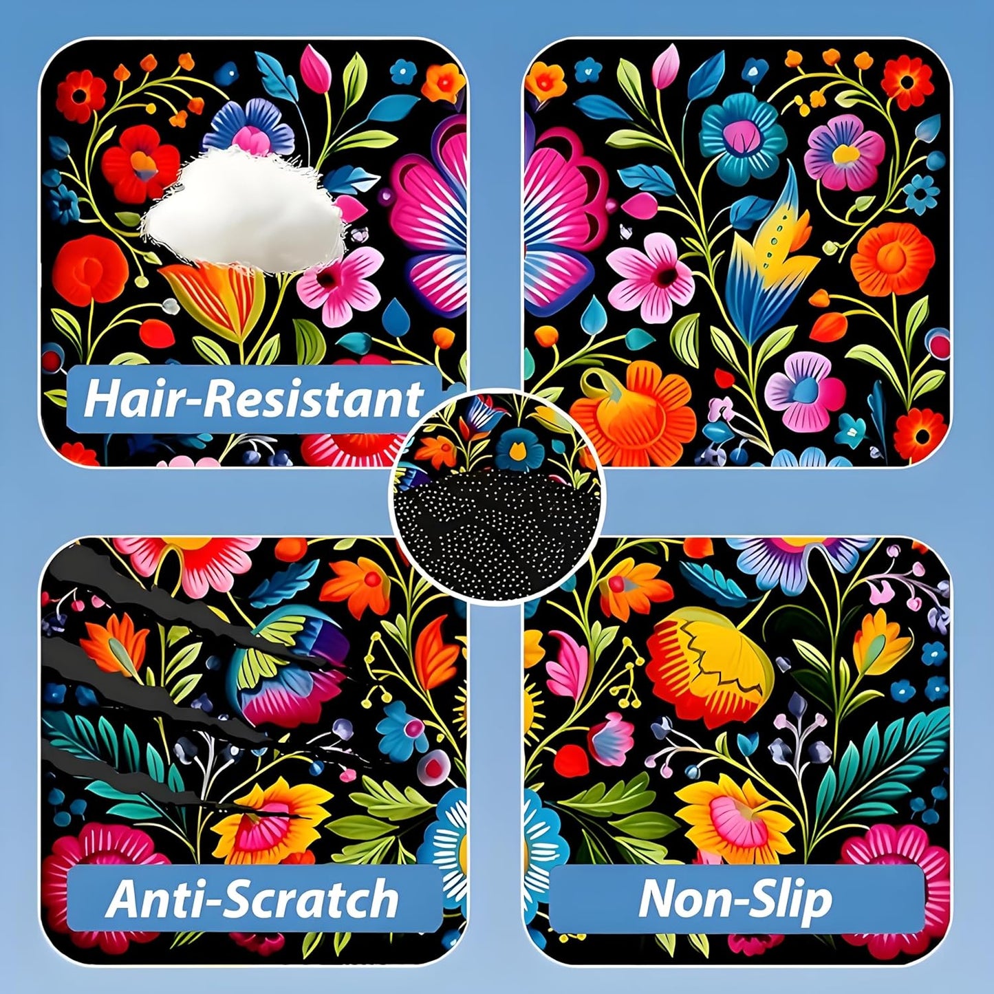 Universal Car Trunk Mat 29" x 39",Purple Colorful Flowers All Weather Trunk Protection Cargo Liner, Durable Cargo Mat Rear Trunk Liner,Stylish Vehicle Interior Accessories Suitable for Most Car Models