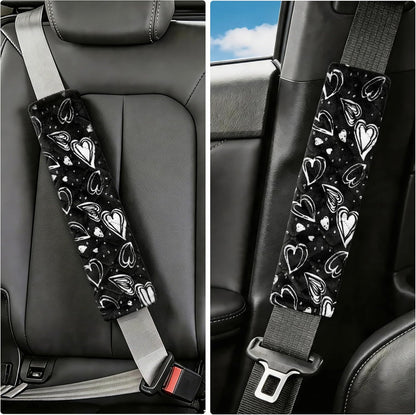 Amooca Soft Auto Seat Belt Cover Seatbelt Shoulder Pad 2 PCS for a More Comfortable Driving Compatible with All Cars and Backpack Black