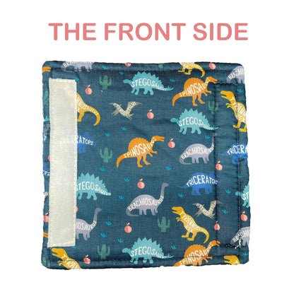 Baby Car Seat Neck Cover, Car Seat Strap Cover, Seat Belt Cushions Pads, Shoulder Strap Protectors, Reversible Pram Harness Covers in Minky Dinosaur, Baby Neck Pad Protector