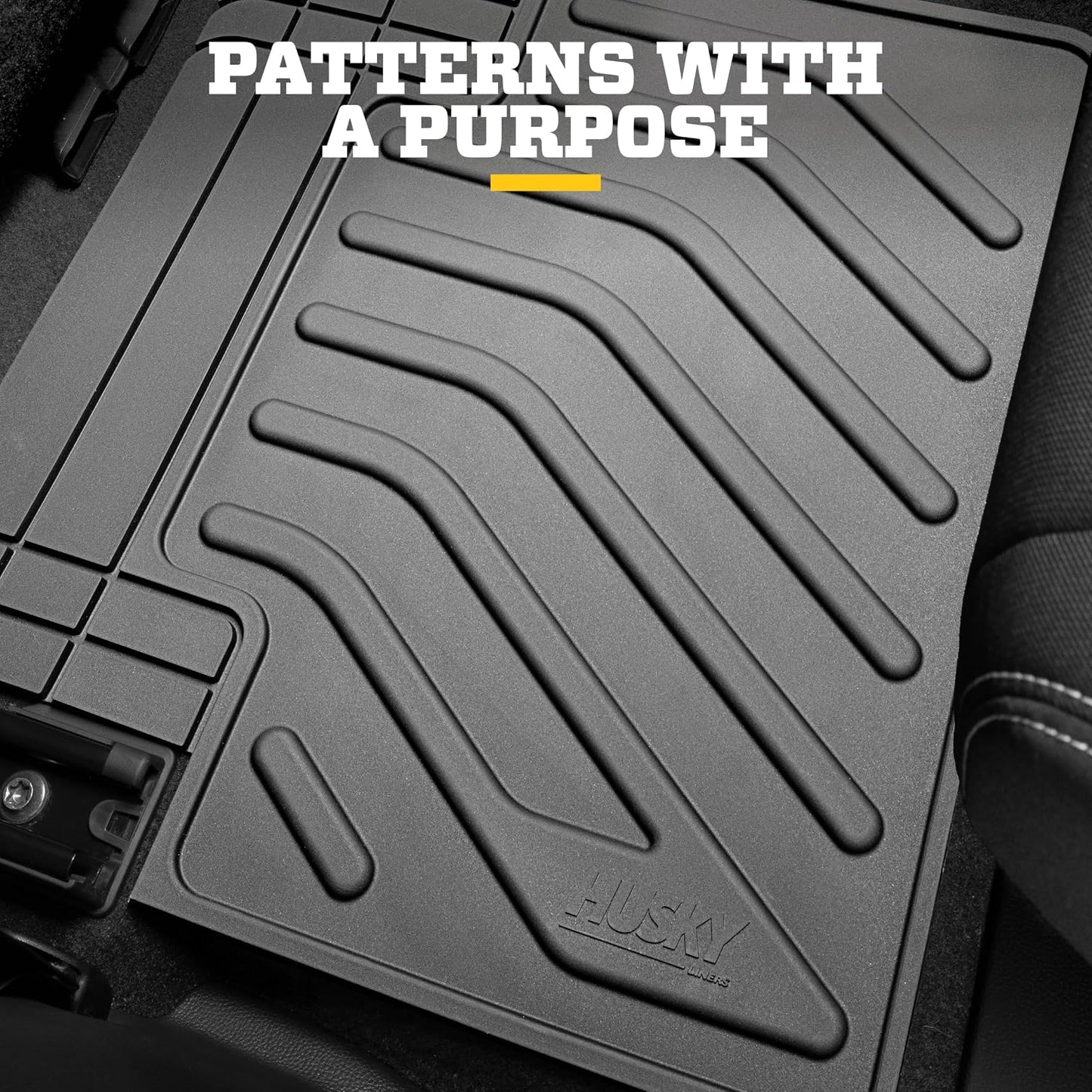 Husky Liners Uni-Fit | Universal Automotive Floor Mats | All Weather Protection for Cars, Trucks, Vans, SUV's | Easy Trim-to-Fit, Black, 4 pcs. - 51509