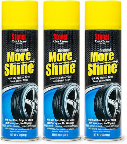 Stoner Car Care 91044-2PK Original More Shine Tire Shine Spray – Tire Dressing Restores Deep Matte Black Finish with Long-Lasting Rain-Resistant Protection, Dry-to-Touch – 12 oz (Pack of 2)
