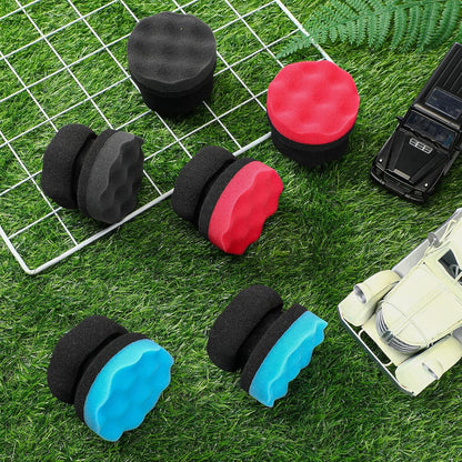 BBTO 6 Pcs Tire Hex Grip Dressing Applicator Washable Shine Applicator Dressing Pad Car Detailing Foam Sponge Reusable Cleaner Sponge for No Slip Tire