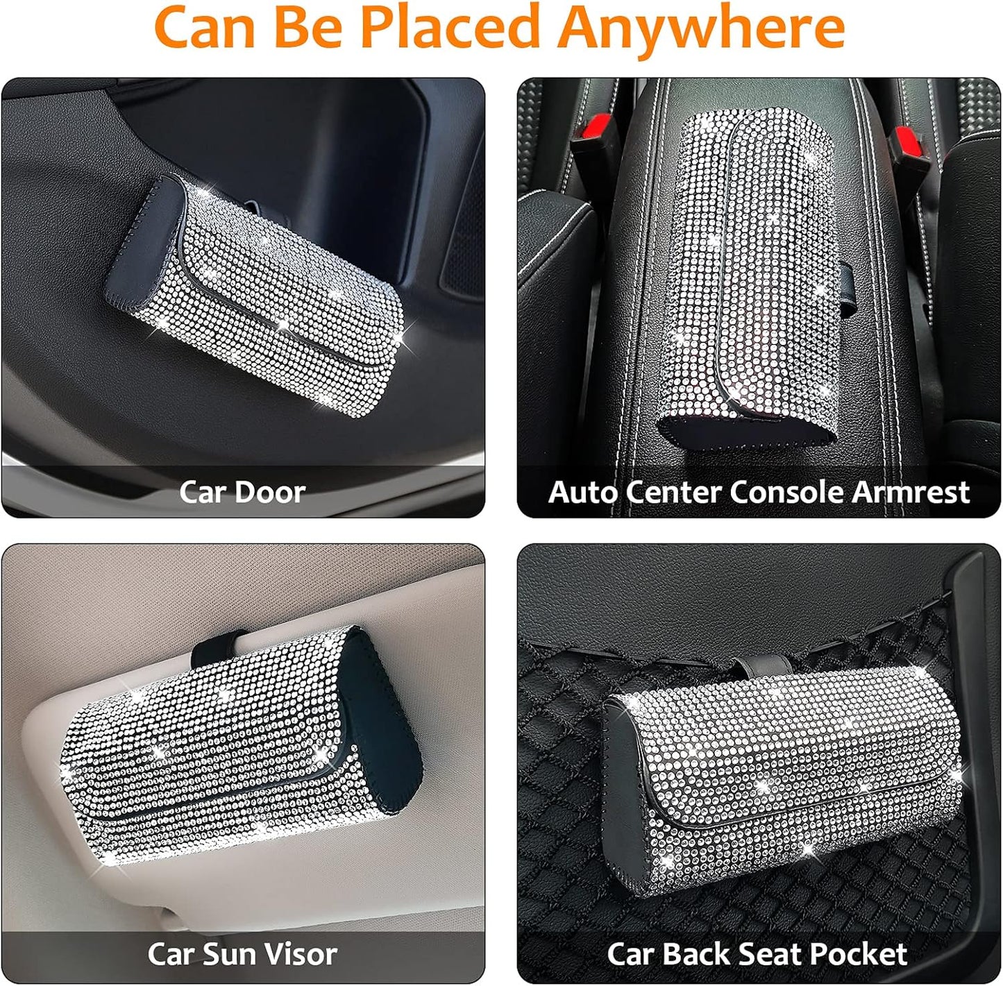 Accmor Sunglasses Holder for Car Sun Visor, Auto Eyeglasses Protective Storage Case, Vehicle Visor Accessories Organizer Box