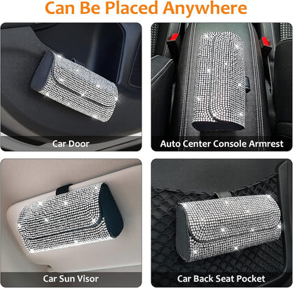 Accmor Sunglasses Holder for Car Sun Visor, Auto Eyeglasses Protective Storage Case, Vehicle Visor Accessories Organizer Box