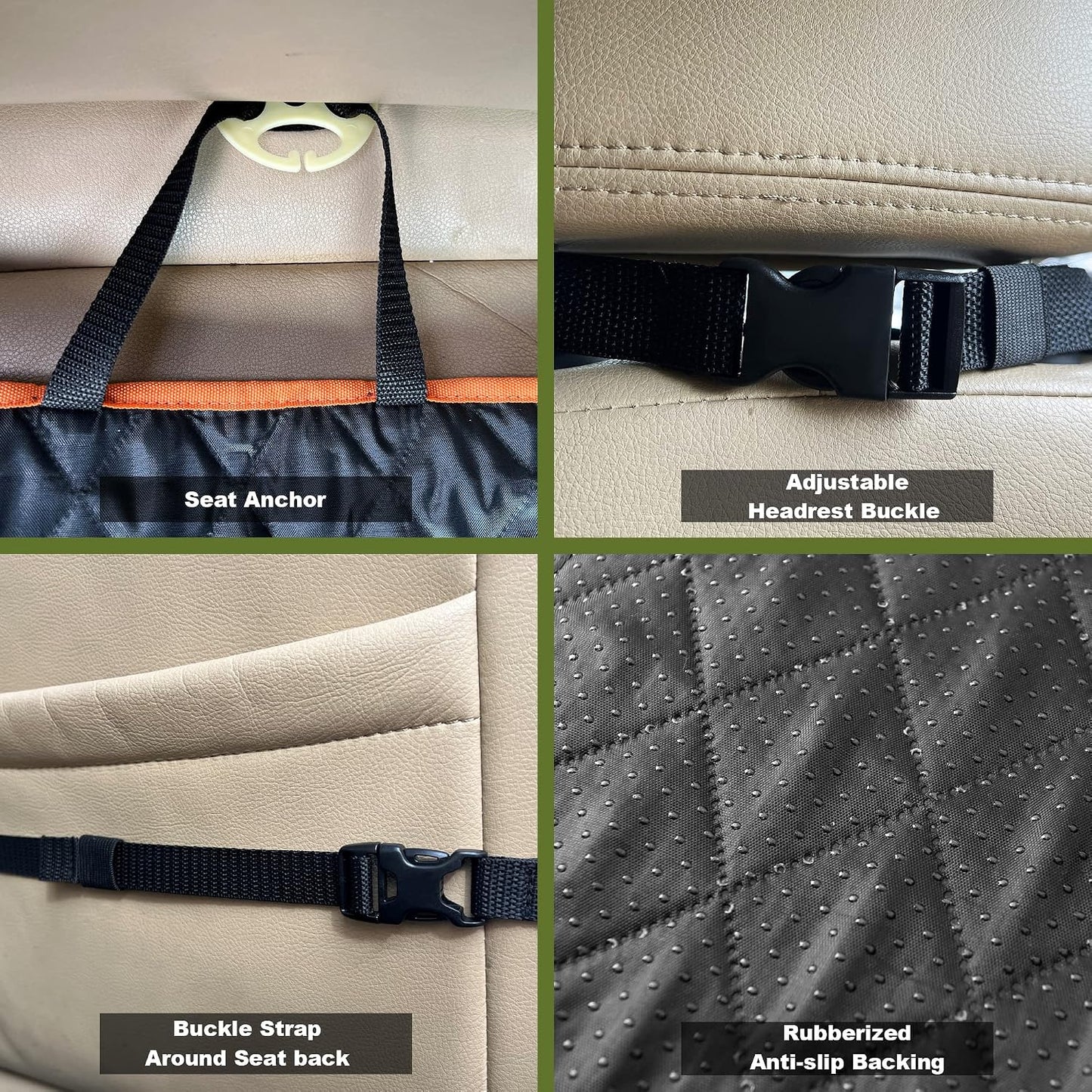 Femuar 2 Packs Car Front Seat Cover for Dogs, Waterproof Pet Car Seat Protector, Nonslip Scratch-Proof Dog Seat Cover for Cars, Trucks & SUVs